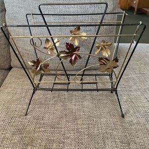 Vintage Mid Century leaf Danish Modern Atomic Circa 1950s Magazine holder